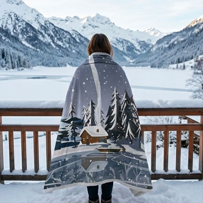 XXL Berg-Kuscheldecke 200x150 Chalet | Weiche & Gemütliche Ski-Decke