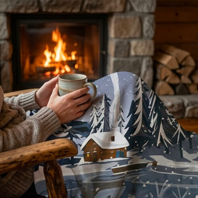 XXL Berg-Kuscheldecke 200x150 Chalet | Weiche & Gemütliche Ski-Decke