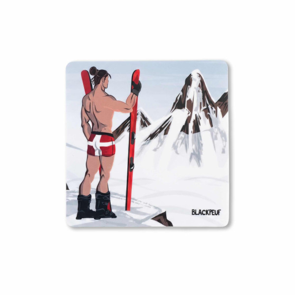 Autocollant sticker  BLACKPEUF souvenir chic des alpes