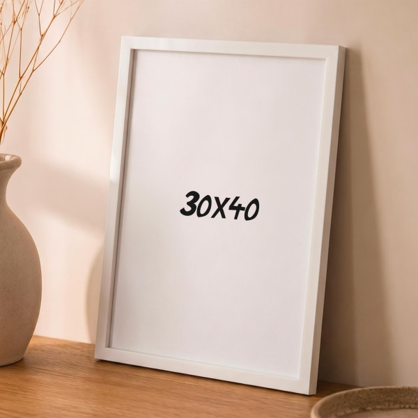CADRE EN BOIS BLANC 30x40 CM | BLACKPEUF