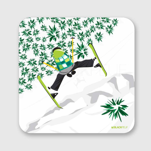 JUMP SKI GREEN painting
