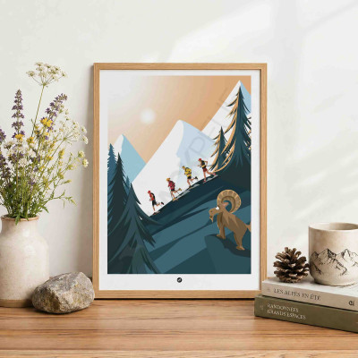 Découvrez les affiches BLACKPEUF | Illustration Montagnes colorés pour votre déco