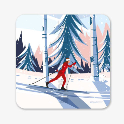 SKI DE FOND FORÊT FEMME PAINTING SKI DE FOND FORÊT FEMME PAINTING