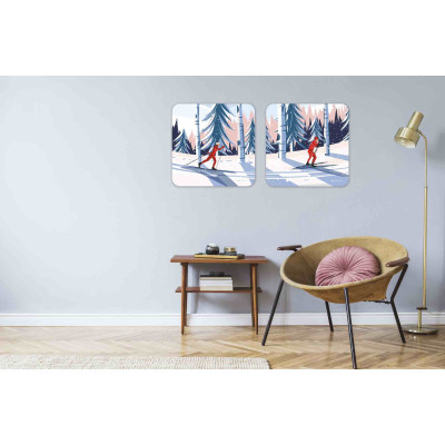 TABLEAU SKI DE FOND FÔRET HOMME TABLEAU SKI DE FOND FÔRET HOMME