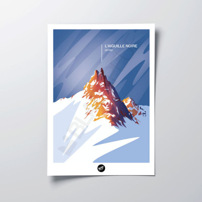 Affiche murale l'aiguille noire mont altitude montagne bleu et violet pour la décoration. Affiche murale l'aiguille noire mont altitude montagne bleu et violet pour la décoration.