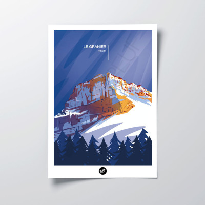 Affiche murale le grenier mont altitude montagne bleu et violet pour la décoration. Affiche murale le grenier mont altitude montagne bleu et violet pour la décoration.