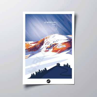 Affiche murale le morclan mont altitude montagne bleu et violet pour la décoration. Affiche murale le morclan mont altitude montagne bleu et violet pour la décoration.