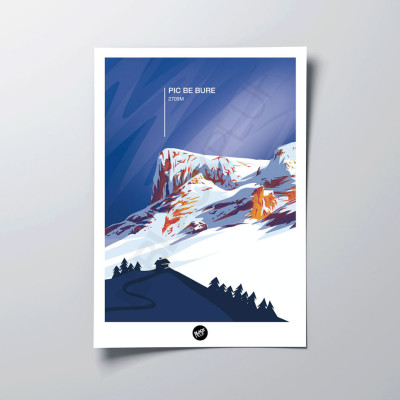 Affiche murale pic de bure mont altitude montagne bleu et violet pour la décoration. Affiche murale pic de bure mont altitude montagne bleu et violet pour la décoration.