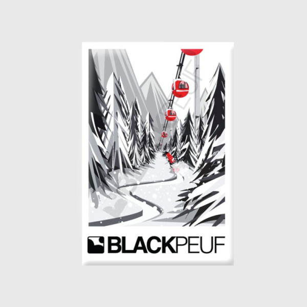 Magnet souvenir de montagne avec les illustrations blackpeuf aimants de décoration
