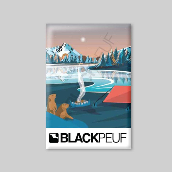 Magnet souvenir de montagne avec les illustrations blackpeuf aimants de décoration