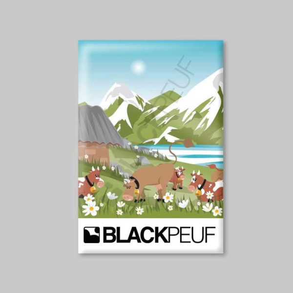 Magnet souvenir de montagne avec les illustrations blackpeuf aimants de décoration