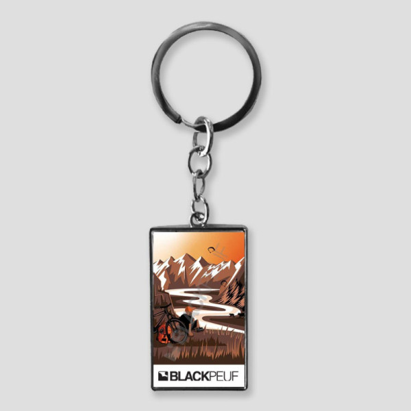Porte clefs souvenir de montagne avec les illustrations blackpeuf