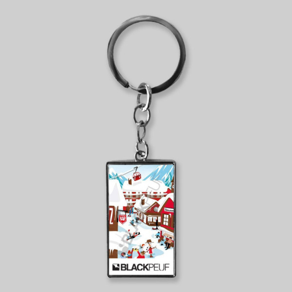 Porte clefs souvenir de montagne avec les illustrations blackpeuf