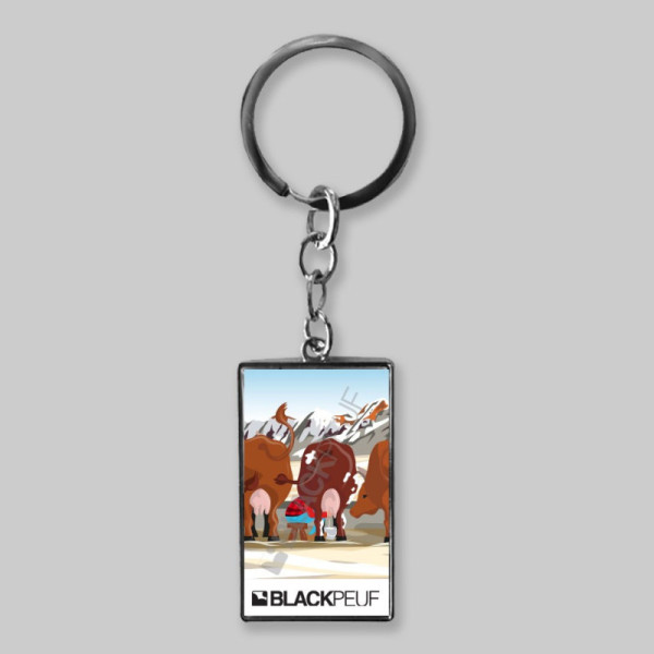Porte clefs souvenir de montagne avec les illustrations blackpeuf