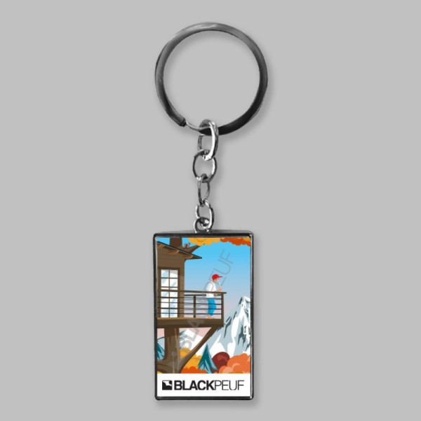 Porte clefs souvenir de montagne avec les illustrations blackpeuf