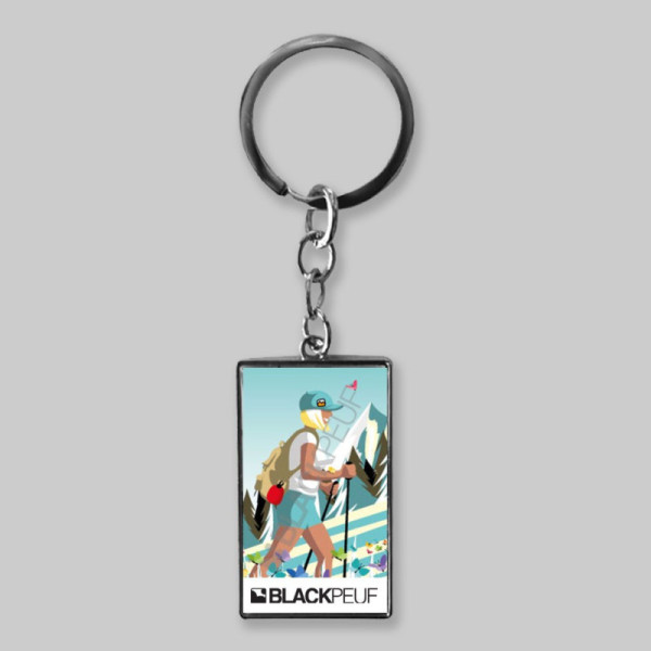 Porte clefs souvenir de montagne avec les illustrations blackpeuf
