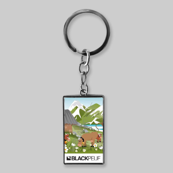 Porte clefs souvenir de montagne avec les illustrations blackpeuf