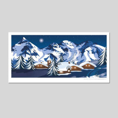 Cartes postales Polaroïd et Panoramique BLACKPEUF souvenir des alpes