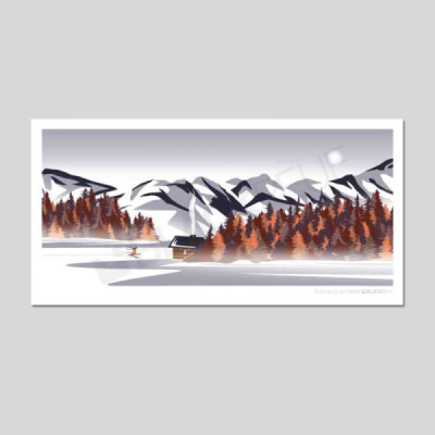 Cartes postales Polaroïd et Panoramique BLACKPEUF souvenir des alpes