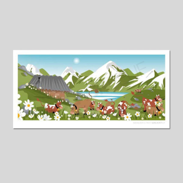 Cartes postales Polaroïd et Panoramique BLACKPEUF souvenir des alpes
