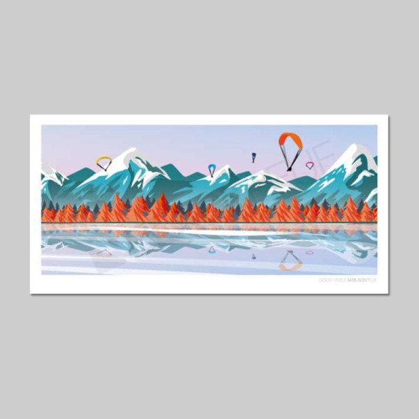 Cartes postales Polaroïd et Panoramique BLACKPEUF souvenir des alpes