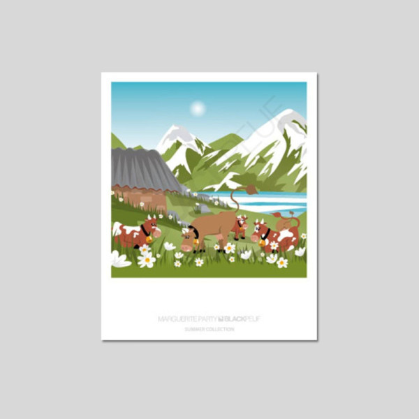 Cartes postales Polaroïd et Panoramique BLACKPEUF souvenir des alpes