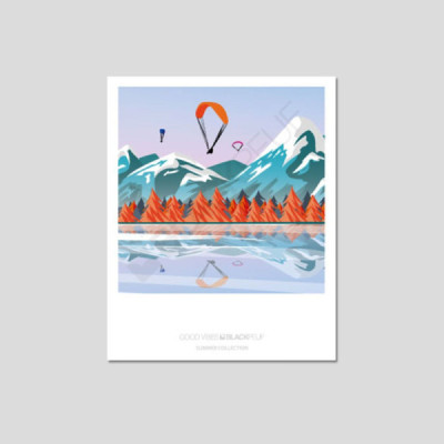 Cartes postales Polaroïd et Panoramique BLACKPEUF souvenir des alpes