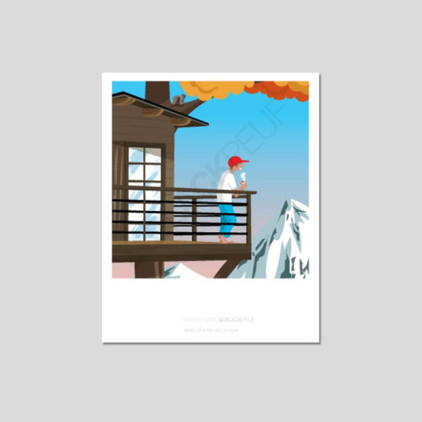 Cartes postales Polaroïd et Panoramique BLACKPEUF souvenir des alpes