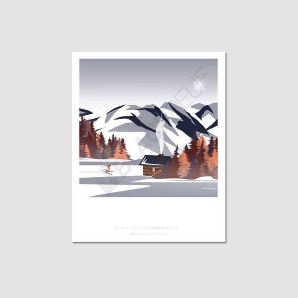 Cartes postales Polaroïd et Panoramique BLACKPEUF souvenir des alpes