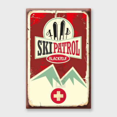 Vintage metal plate SKI PATROL BLACKPEUF Vintage metal plate SKI PATROL BLACKPEUF