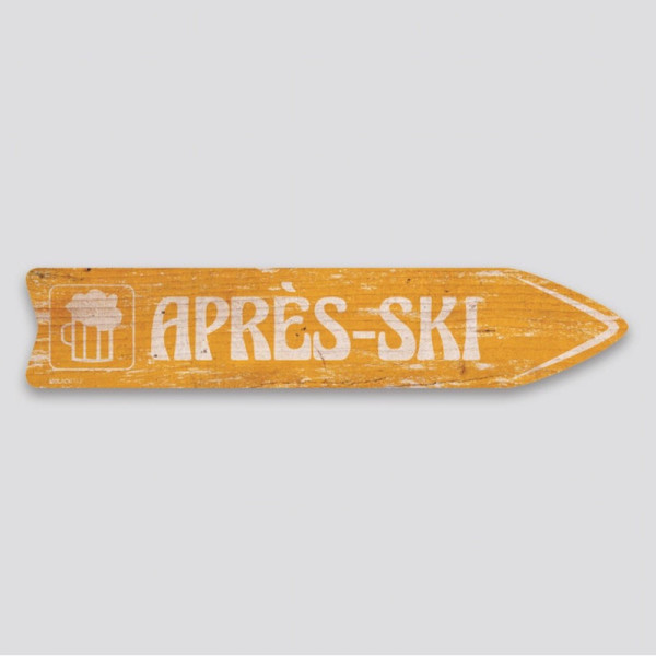 FLÈCHE BOIS SIGNALÉTIQUE APRÈS SKI BLACKPEUF