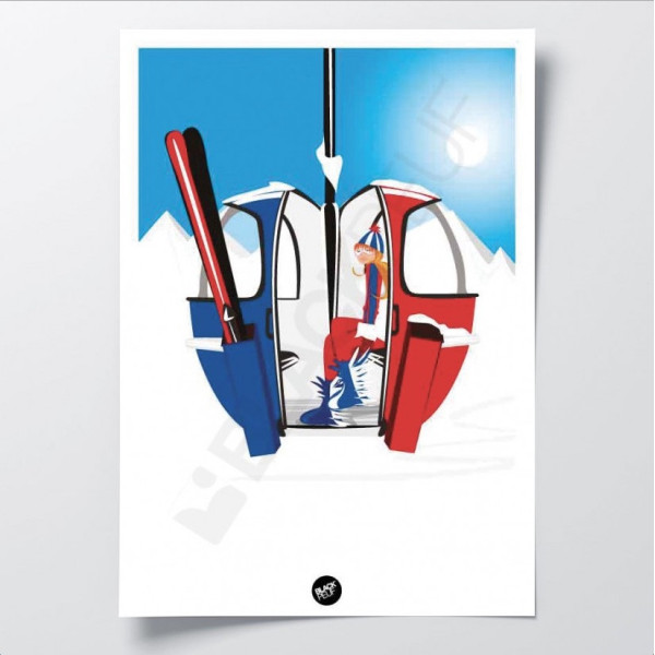 Poster pop-up da parete decorativo raffigurante la Francia, in rosso e blu.