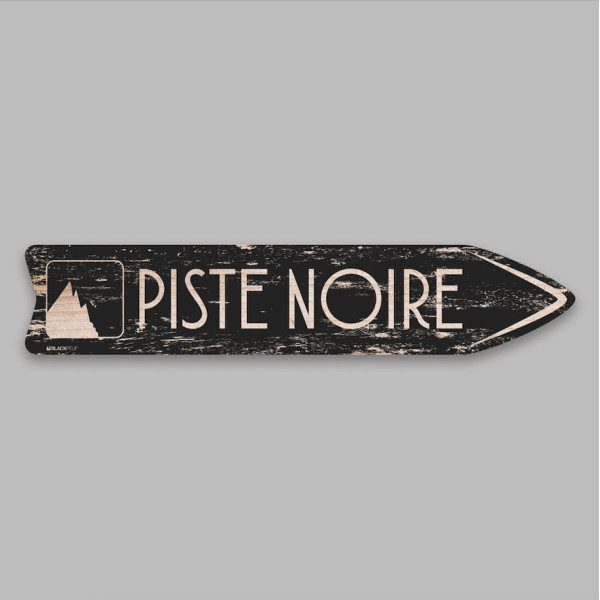 FLÈCHE SIGNALÉTIQUE EN BOIS PISTE NOIRE BLACKPEUF