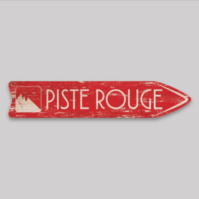 FLÈCHE SIGNALÉTIQUE EN BOIS PISTE ROUGE BLACKPEUF FLÈCHE SIGNALÉTIQUE EN BOIS PISTE ROUGE BLACKPEUF