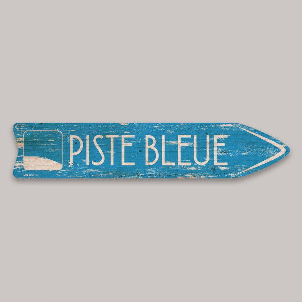 FLÈCHE SIGNALÉTIQUE EN BOIS PISTE BLEUE BLACKPEUF