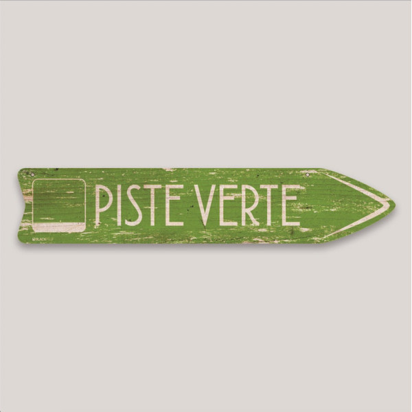 FLÈCHE SIGNALÉTIQUE EN BOIS PISTE VERTE BLACKPEUF