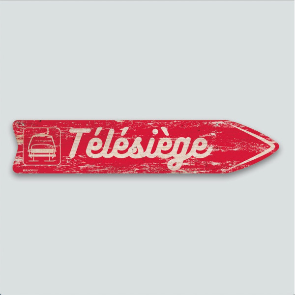 FLÈCHE SIGNALÉTIQUE EN BOIS TÉLÉSIÈGE BLACKPEUF
