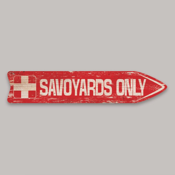 FLÈCHE SIGNALÉTIQUE EN BOIS SAVOYARDS ONLY BLACKPEUF