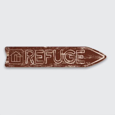 BLACKPEUF REFUGE WOODEN SIGNAL ARROW BLACKPEUF REFUGE WOODEN SIGNAL ARROW