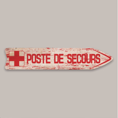 FLÈCHE SIGNALÉTIQUE EN BOIS POSTE DE SECOURS BLACKPEUF FLÈCHE SIGNALÉTIQUE EN BOIS POSTE DE SECOURS BLACKPEUF