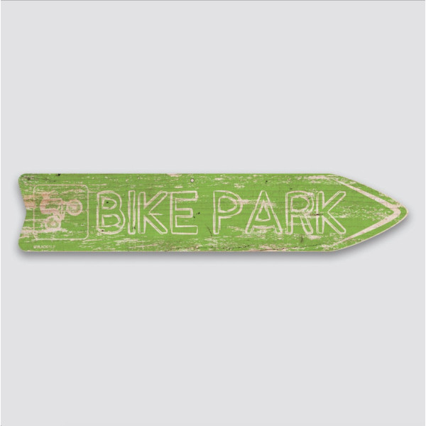 FLÈCHE SIGNALÉTIQUE EN BOIS BIKE PARK BLACKPEUF