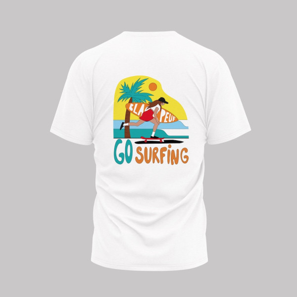 T-SHIRT BLANC GO SURFING BLACKPEUF