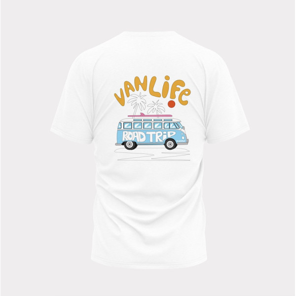 T-SHIRT BLANC ROAD TRIP BLACKPEUF