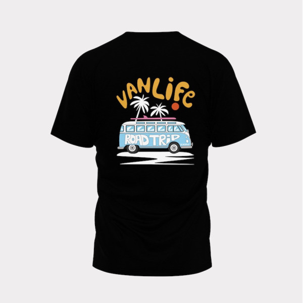 T-SHIRT NOIR ROAD TRIP BLACKPEUF