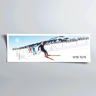 Wall poster of a Nordic ski race in red, white and blue for decoration Wall poster of a Nordic ski race in red, white and blue for decoration