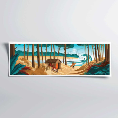 The Spot Beach Hut Ocean Blue Forest Yellow, poster da parete per l'arredamento della casa. The Spot Beach Hut Ocean Blue Forest Yellow, poster da parete per l'arredamento della casa.
