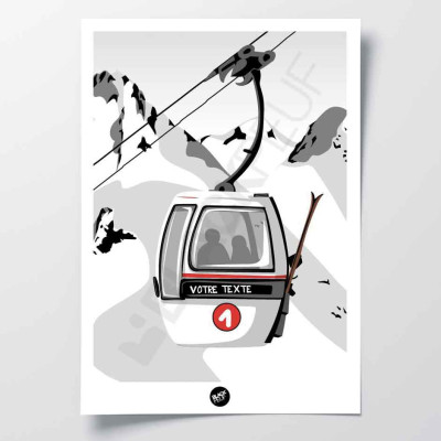 Black and white wall poster of a white egg making its way up the ski slopes, for decoration. Black and white wall poster of a white egg making its way up the ski slopes, for decoration.