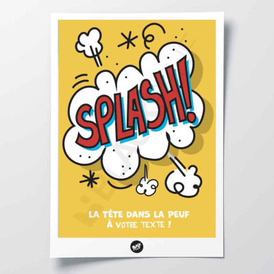 Decorative wall poster with humorous sketches of yellow and red skis, with onomatopoeia. Decorative wall poster with humorous sketches of yellow and red skis, with onomatopoeia.
