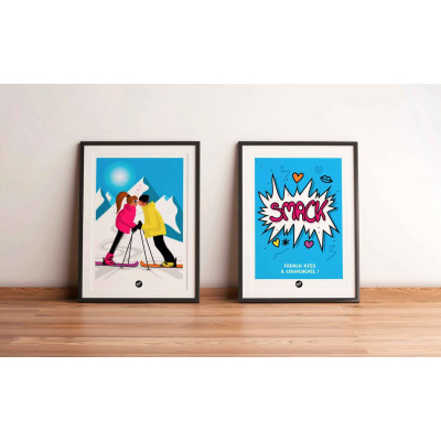 Affiche murale onomatopée smack amour humour en station pour la décoration. Affiche murale onomatopée smack amour humour en station pour la décoration.