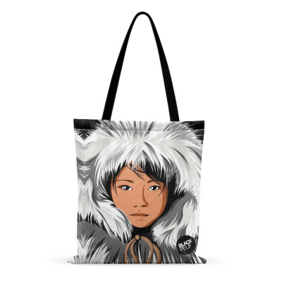 TOTE BAG INUIT GIRL HIVER BLACKPEUF TOTE BAG INUIT GIRL HIVER BLACKPEUF